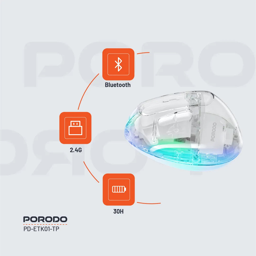 Porodo Vertical 4800 DPI Wireless Mouse