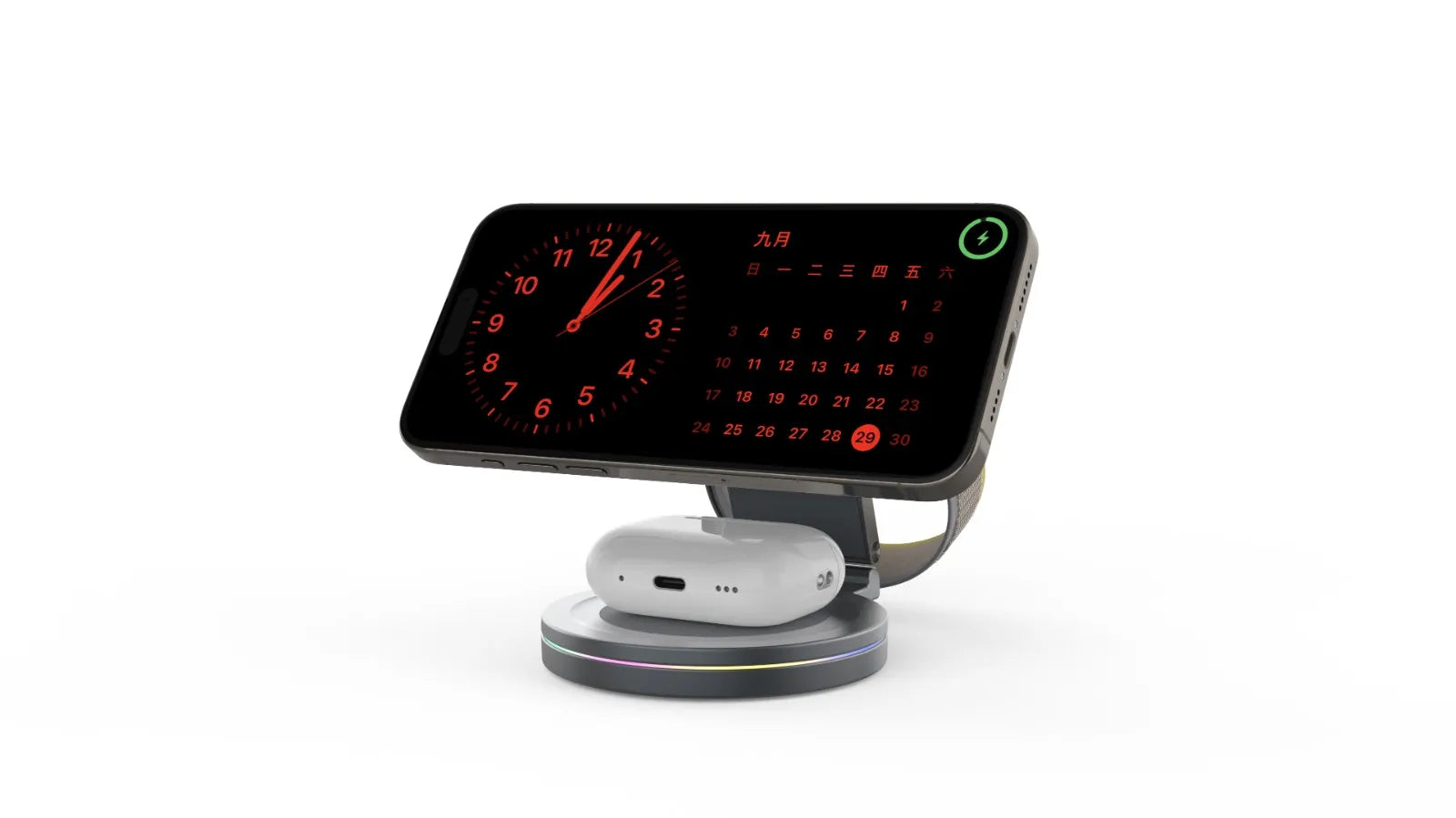 Porodo Rotating Base Three-Device Wireless Charger