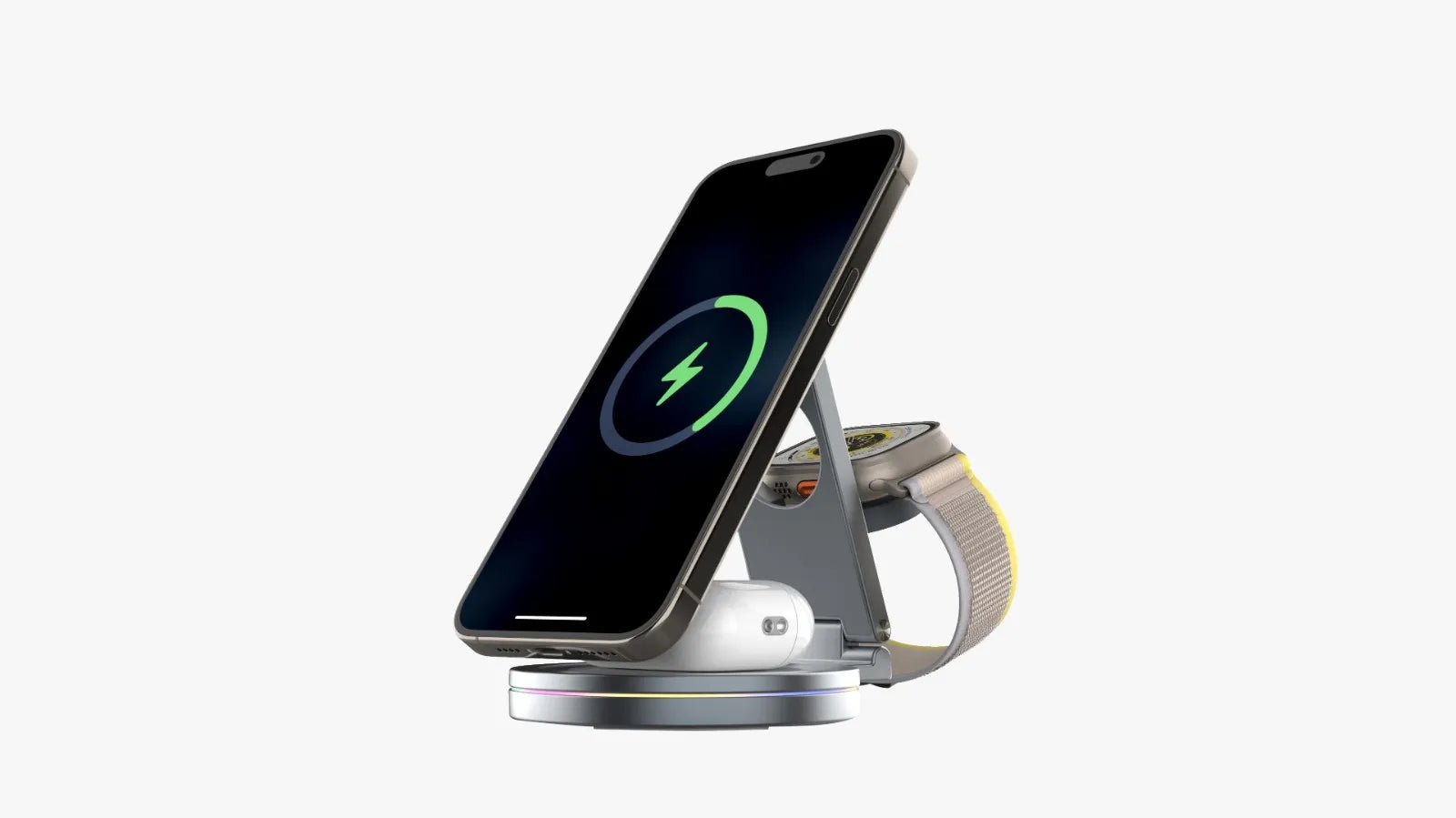 Porodo Rotating Base Three-Device Wireless Charger