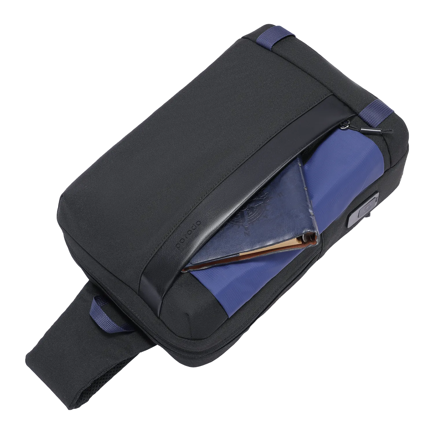 Porodo Lifestyle Cross Body Sling Bag With Fingerprint Lock