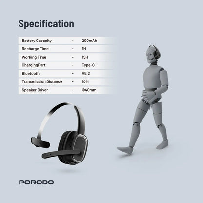 Porodo ENC Wireless Work Headphone