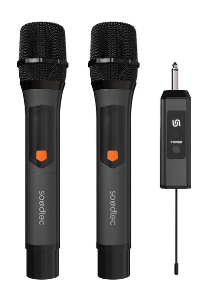 Porodo Soundtec Duo Mic Aluminum Rechargeable Wireless Microphone