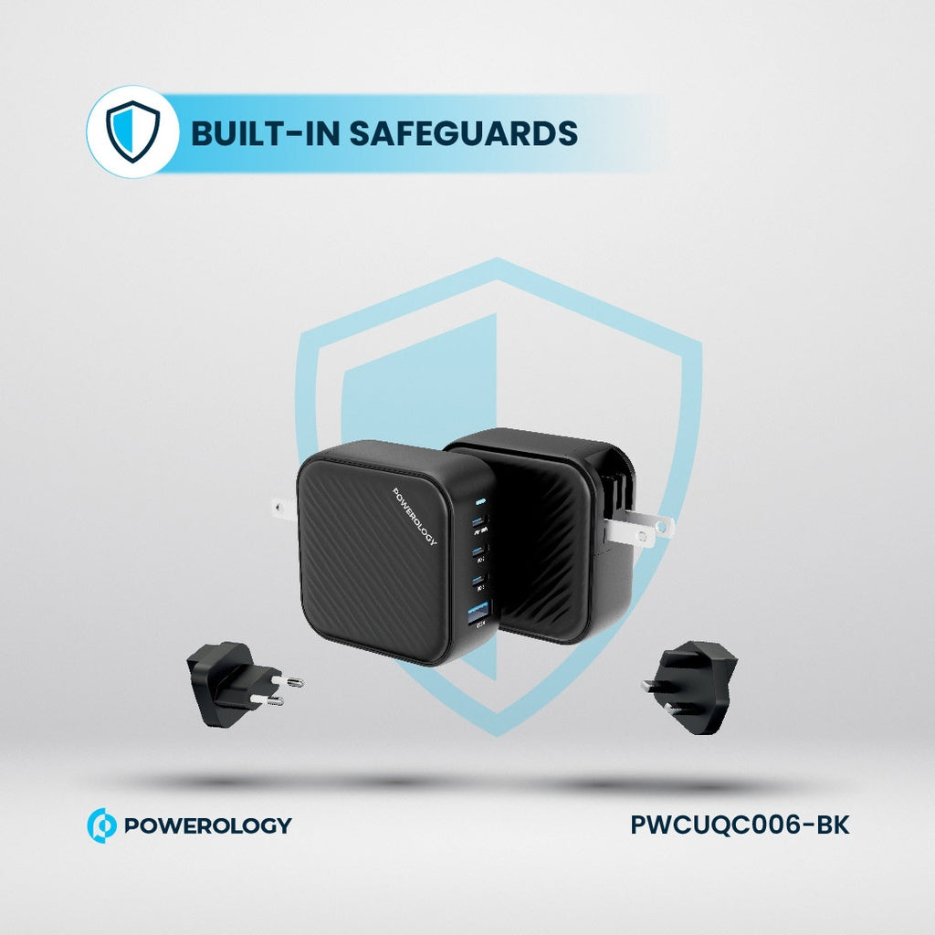 مجموعة السفر العالمية Powerology 100W Triple PD + 1 QC3.0
