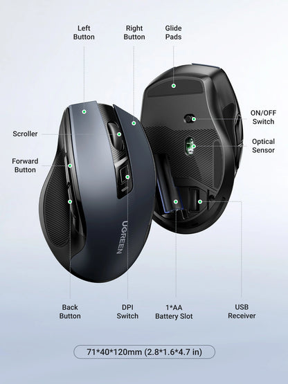 UGREEN Ergonomic Wireless Mouse