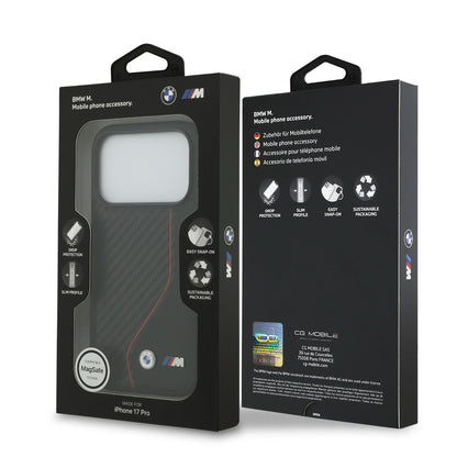 BMW PU Leather & Carbon Case With Colored Line Stitch