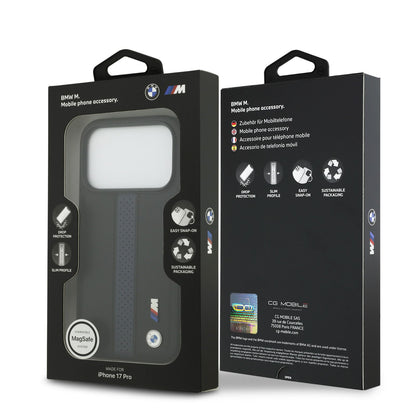 BMW PU Leather Case With Perforated Stripes & Metal Logos
